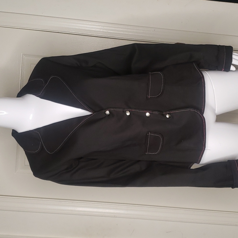 Lip Service Goth Black Blazer Pink Trim Size XL